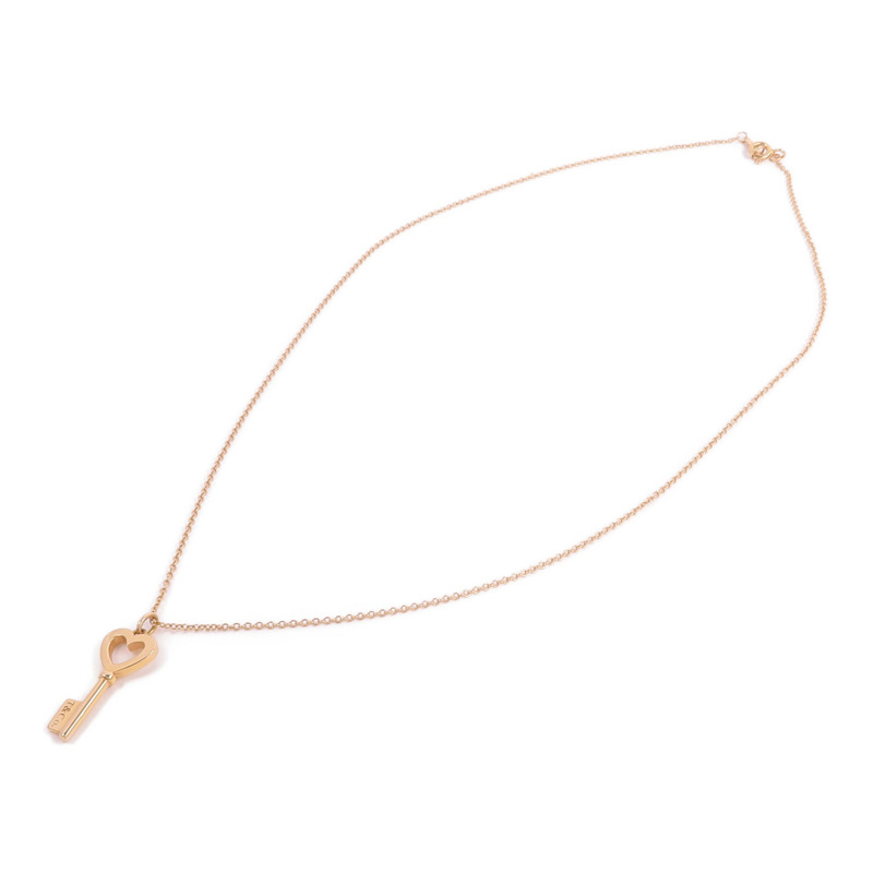TIFFANY＆CO 18K玫瑰金Heart Key Pendant項鍊-3