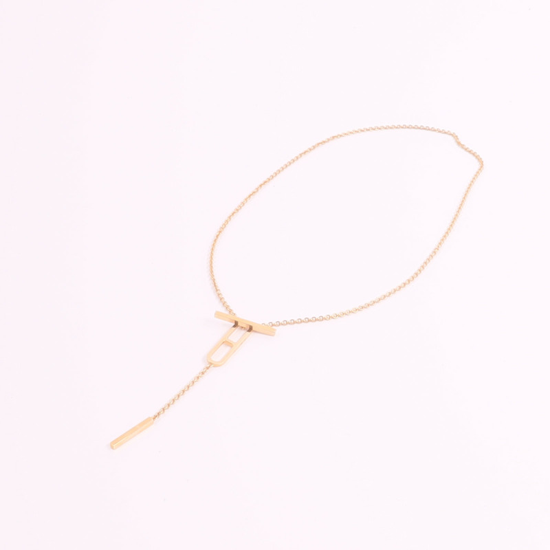 HERMES 18K玫瑰金Chaine d'ancre Necklace項鍊-4