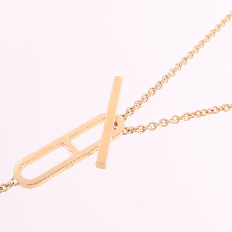 HERMES 18K玫瑰金Chaine d'ancre Necklace項鍊-5