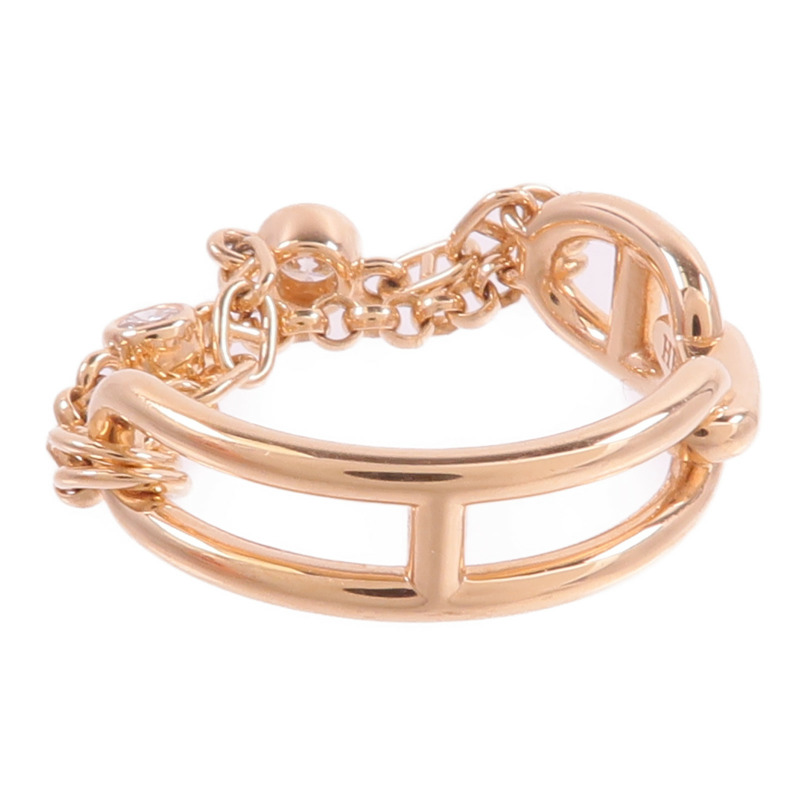 HERMES 18K玫瑰金Chaine d'ancre Chaos Ring鑽石戒指-1