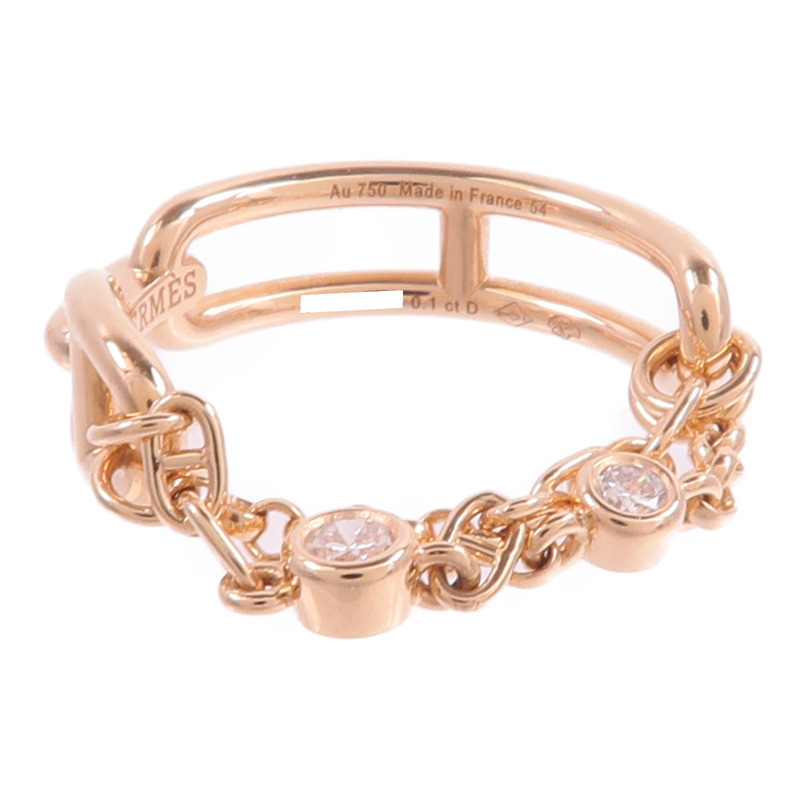 HERMES 18K玫瑰金Chaine d'ancre Chaos Ring鑽石戒指-2