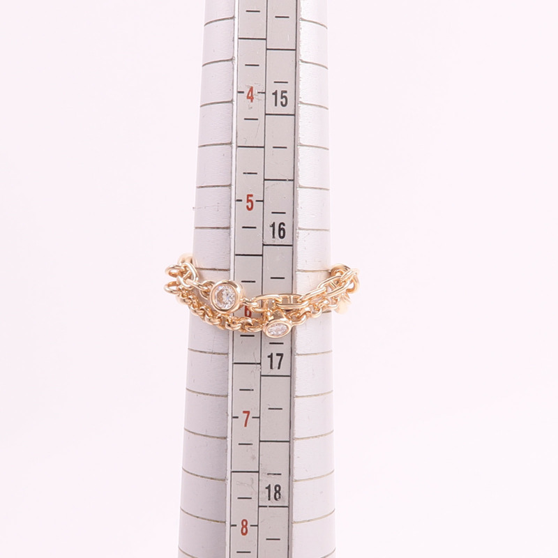 HERMES 18K玫瑰金Chaine d'ancre Chaos Ring鑽石戒指-6