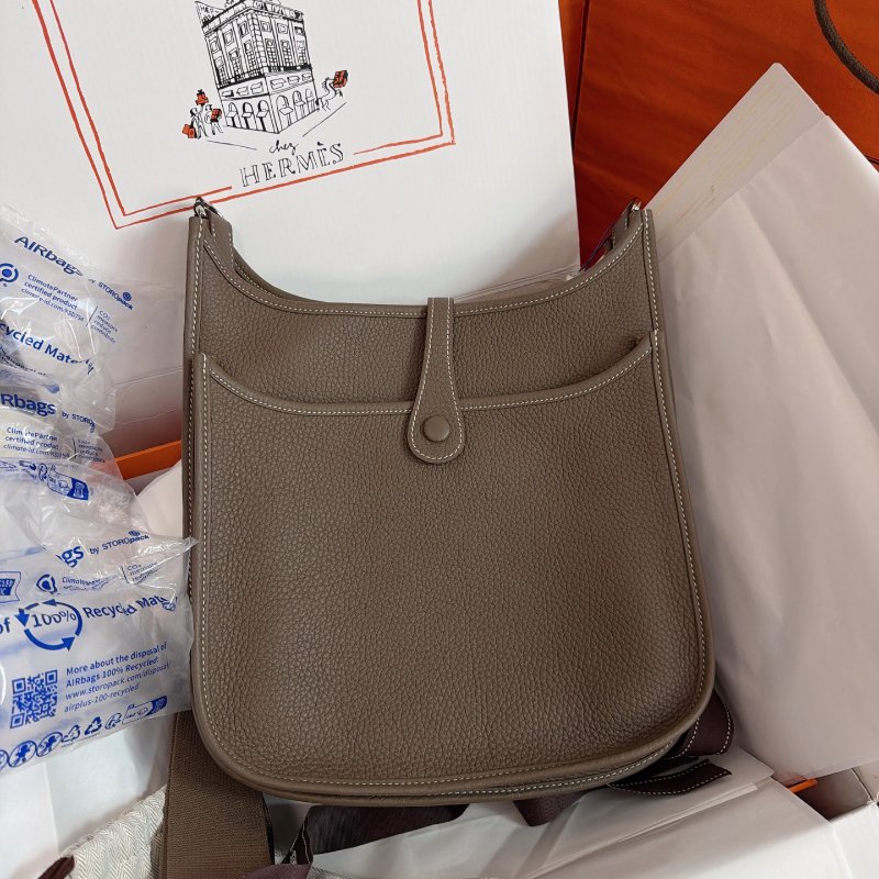 全新品 Hermes愛馬仕 Evelyn伊芙琳29 大象灰銀扣 TC皮-1