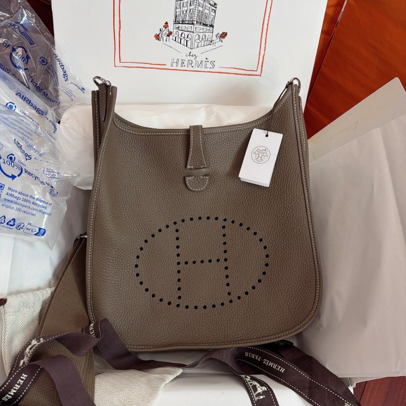 全新品 Hermes愛馬仕 Evelyn伊芙琳29 大象灰銀扣 TC皮-5