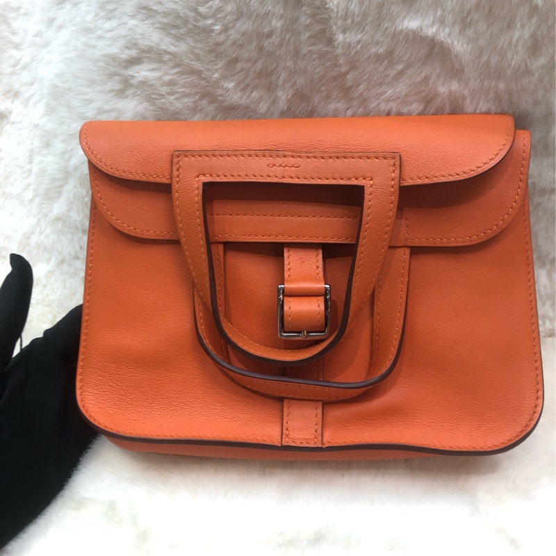 Hermes Mini Halzan 橙色 Swift 皮 A stamp XC511-1