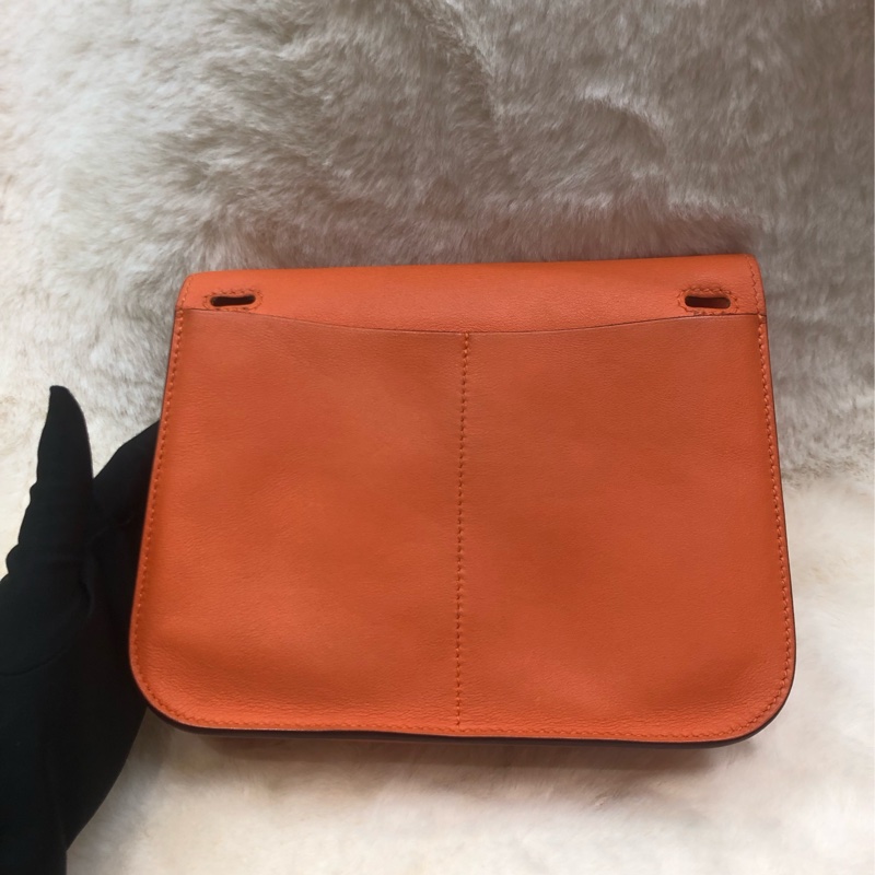Hermes Mini Halzan 橙色 Swift 皮 A stamp XC511-2