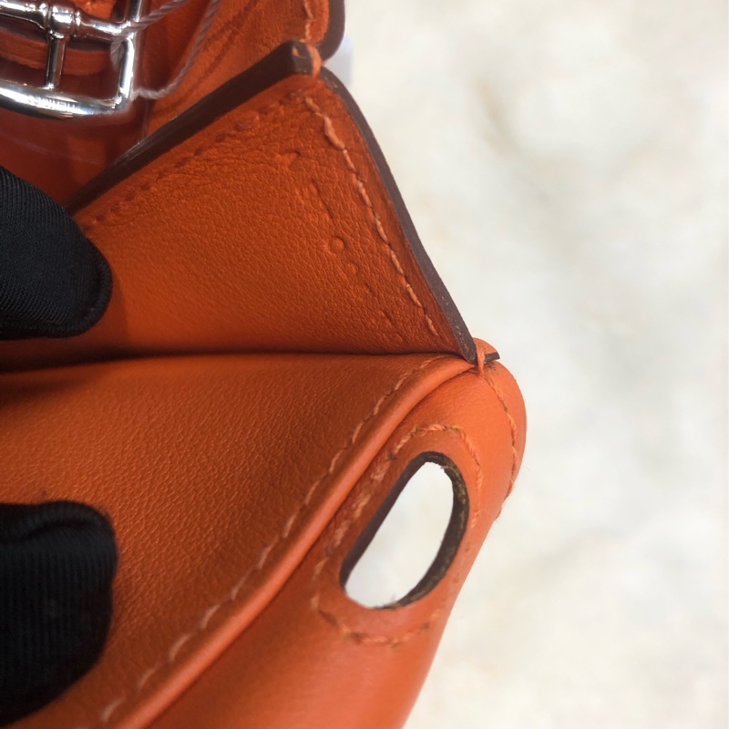 Hermes Mini Halzan 橙色 Swift 皮 A stamp XC511-8