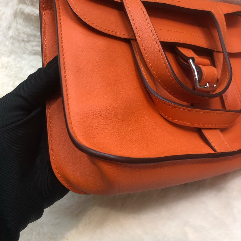 Hermes Mini Halzan 橙色 Swift 皮 A stamp XC511-10