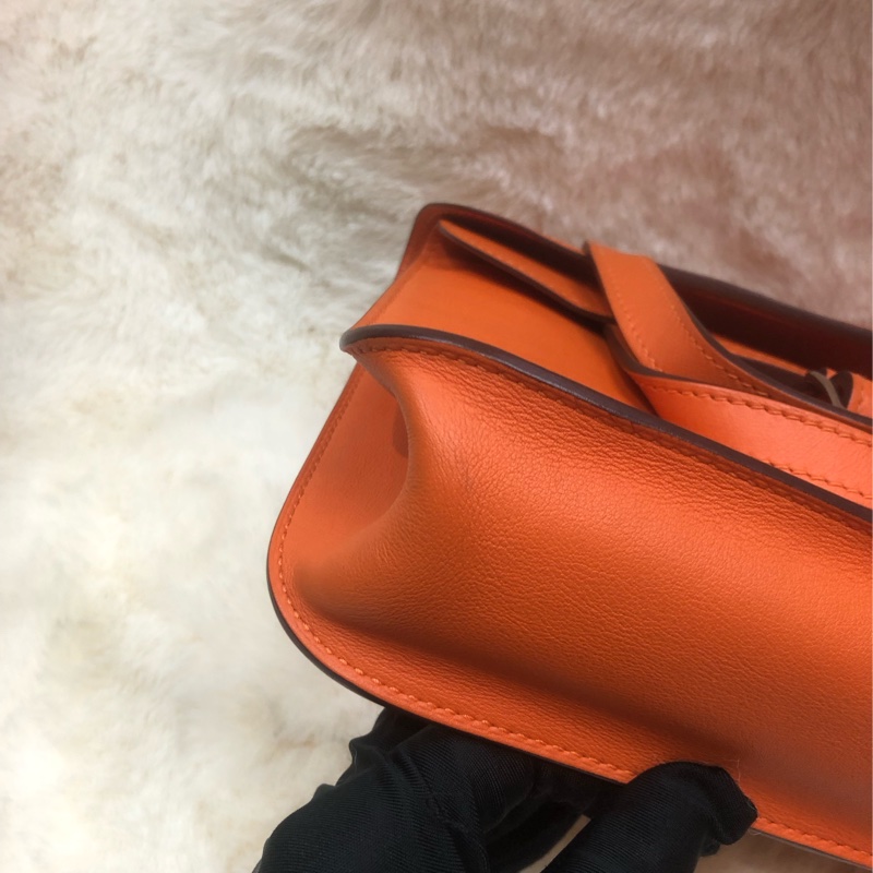 Hermes Mini Halzan 橙色 Swift 皮 A stamp XC511-14