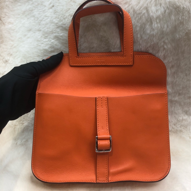 Hermes Mini Halzan 橙色 Swift 皮 A stamp XC511-19