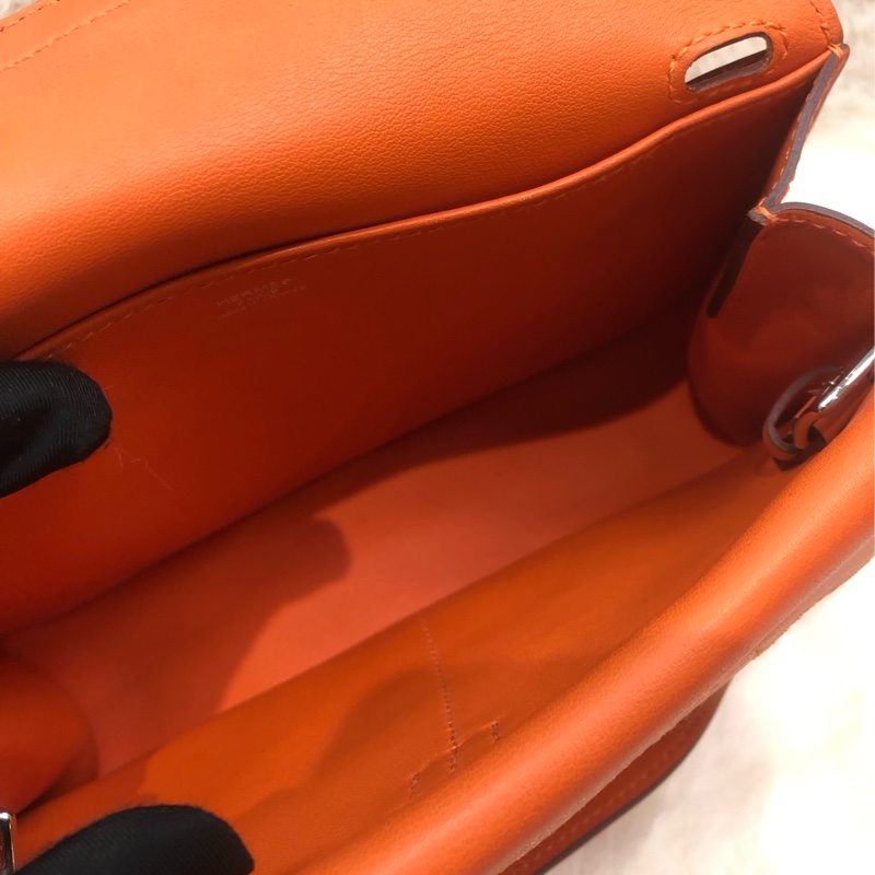 Hermes Mini Halzan 橙色 Swift 皮 A stamp XC511-20