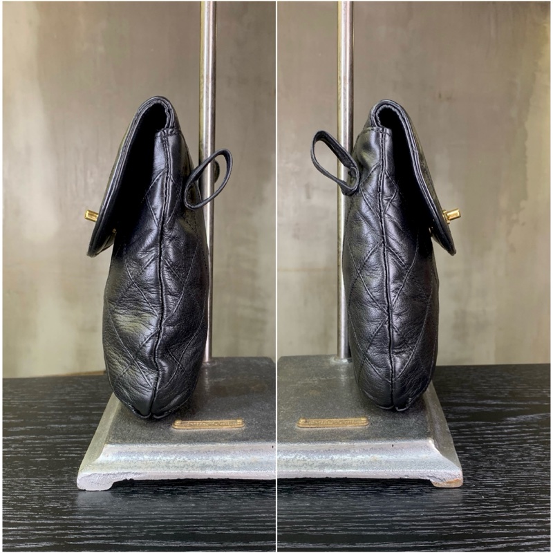 香奈兒黑色經典菱格雙絎縫腰包（With Belt 附原裝腰帶） Chanel Vintage Belt Bag With 24k CC Turn Lock In Black-2