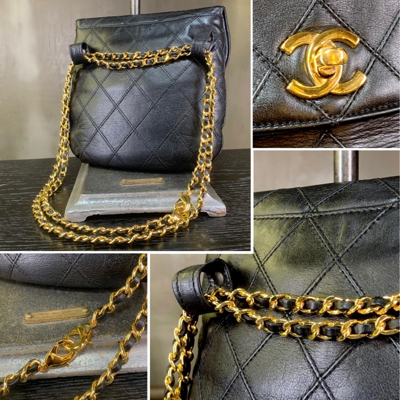 香奈兒黑色經典菱格雙絎縫腰包（With Belt 附原裝腰帶） Chanel Vintage Belt Bag With 24k CC Turn Lock In Black-4
