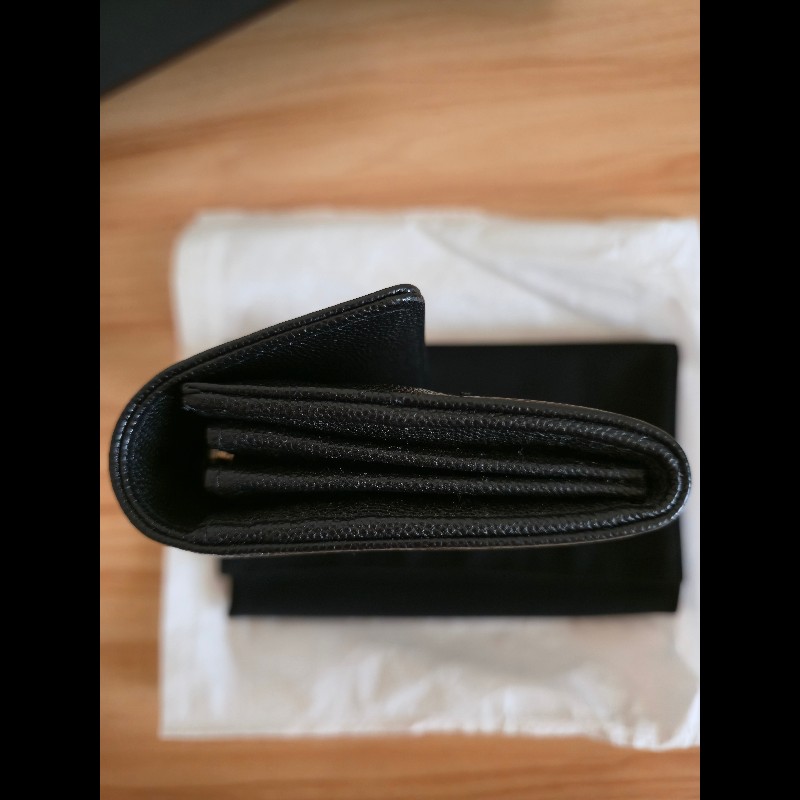 CHANEL Boy 黑金菱格紋小牛皮長夾-3