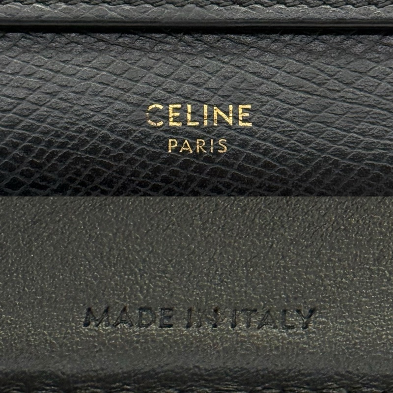 CELINE 黑色牛皮TRIFOLD COMPACT三折扣式短夾-6