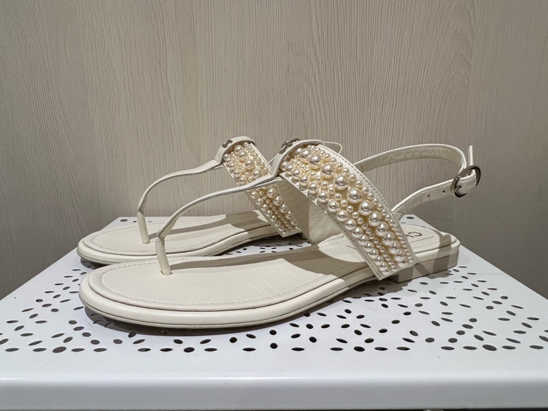 Chanel 滿排珍珠夾腳涼鞋-2