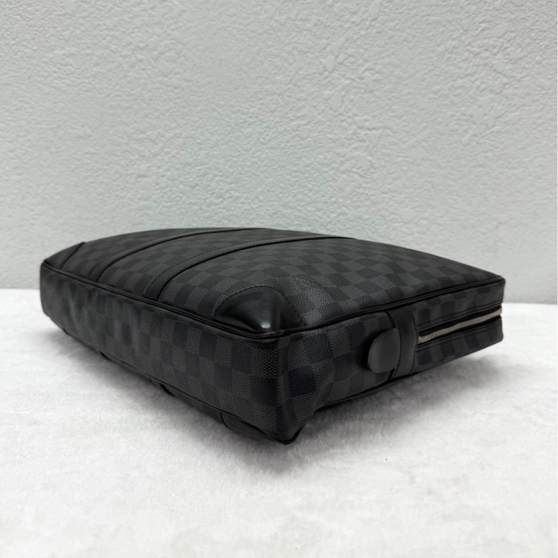 LV 棋盤格 黑色 公文包-6
