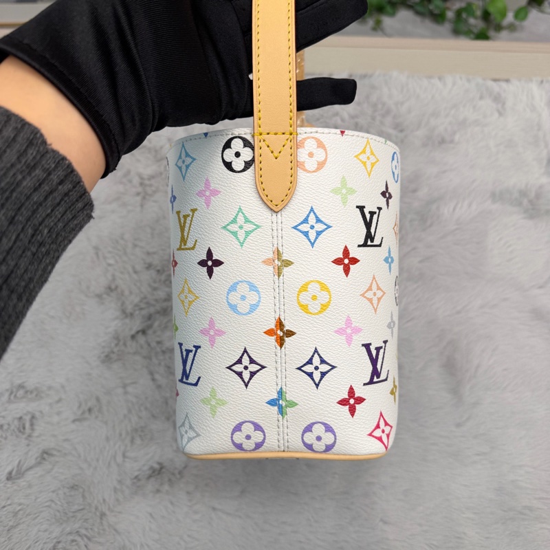 路易威登/LV 白三彩all in bb 手提包，斜背包，成色非常好-4