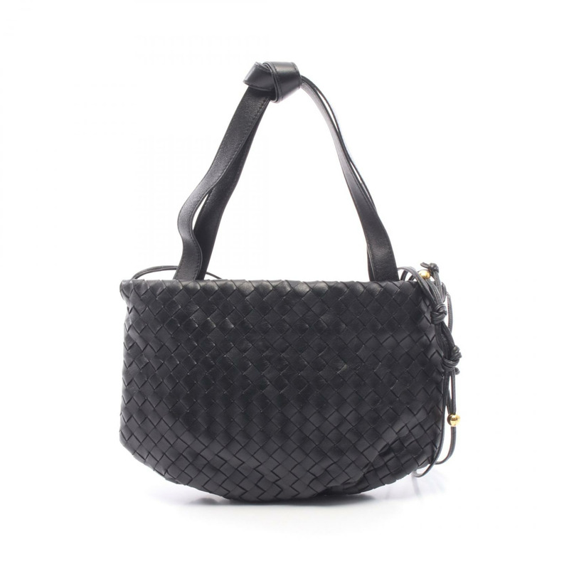BOTTEGA VENETA THE BULB SMALL Intrecciato 編織肩背包 651811 黑色皮革-0