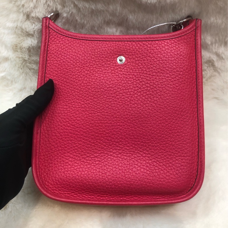 Hermes Mini Evelyn 16 桃紅色 TC皮 Y stamp XC510-2