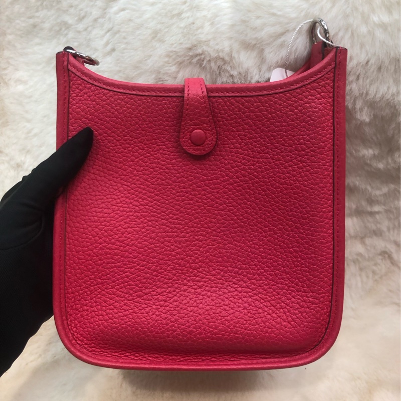Hermes Mini Evelyn 16 桃紅色 TC皮 Y stamp XC510-3