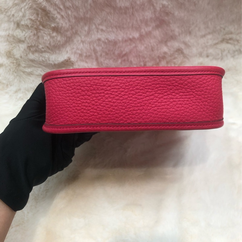 Hermes Mini Evelyn 16 桃紅色 TC皮 Y stamp XC510-5