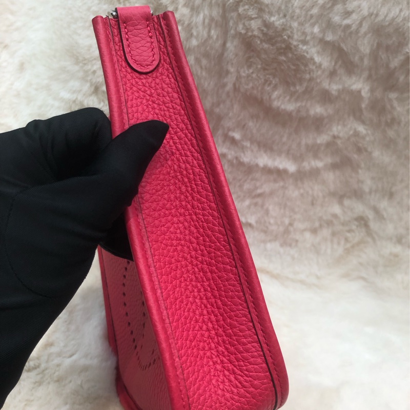 Hermes Mini Evelyn 16 桃紅色 TC皮 Y stamp XC510-7