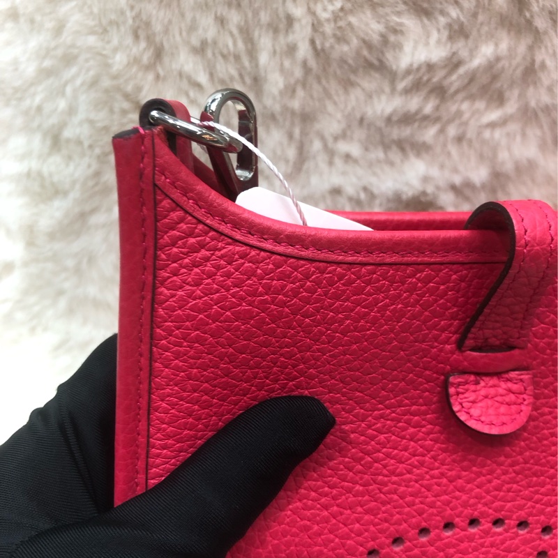 Hermes Mini Evelyn 16 桃紅色 TC皮 Y stamp XC510-15