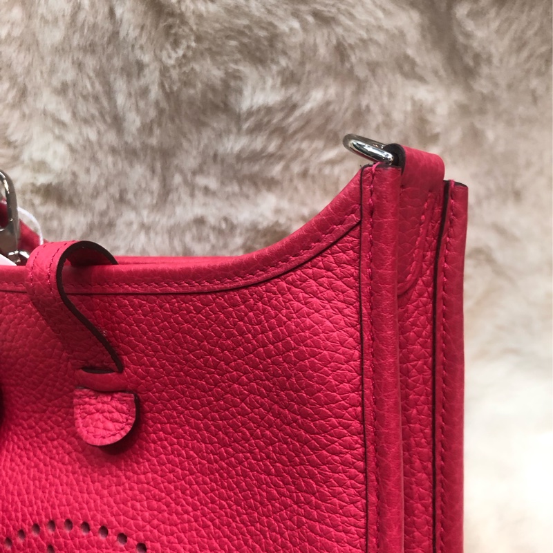 Hermes Mini Evelyn 16 桃紅色 TC皮 Y stamp XC510-16
