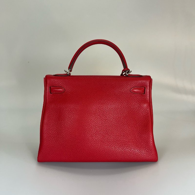 HERMES □Q刻 紅銀扣KELLY32 包-1