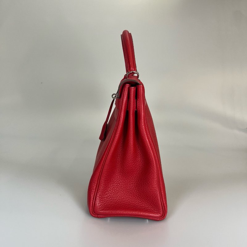 HERMES □Q刻 紅銀扣KELLY32 包-3