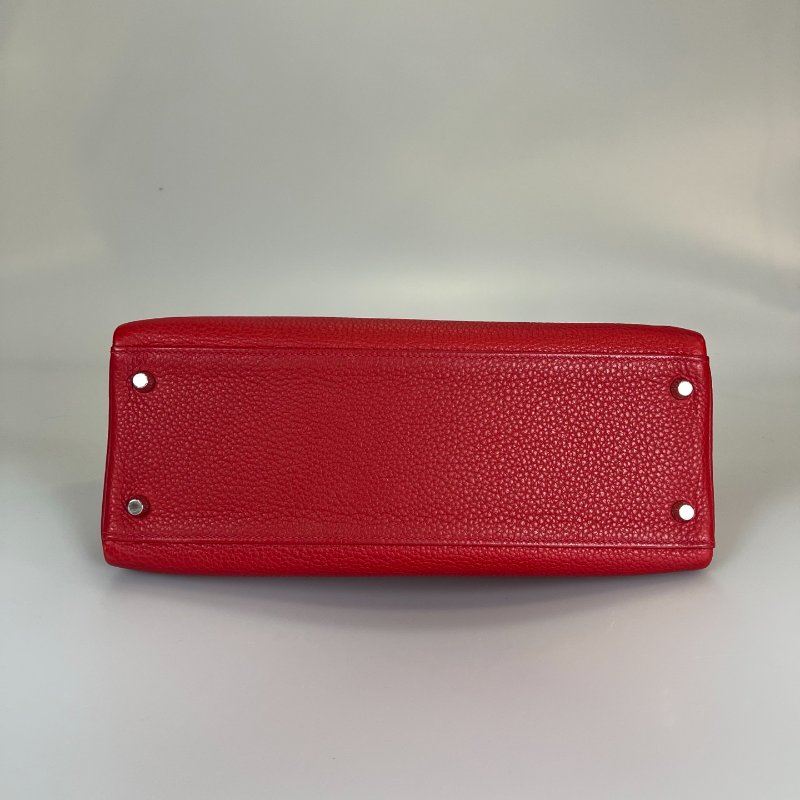 HERMES □Q刻 紅銀扣KELLY32 包-4