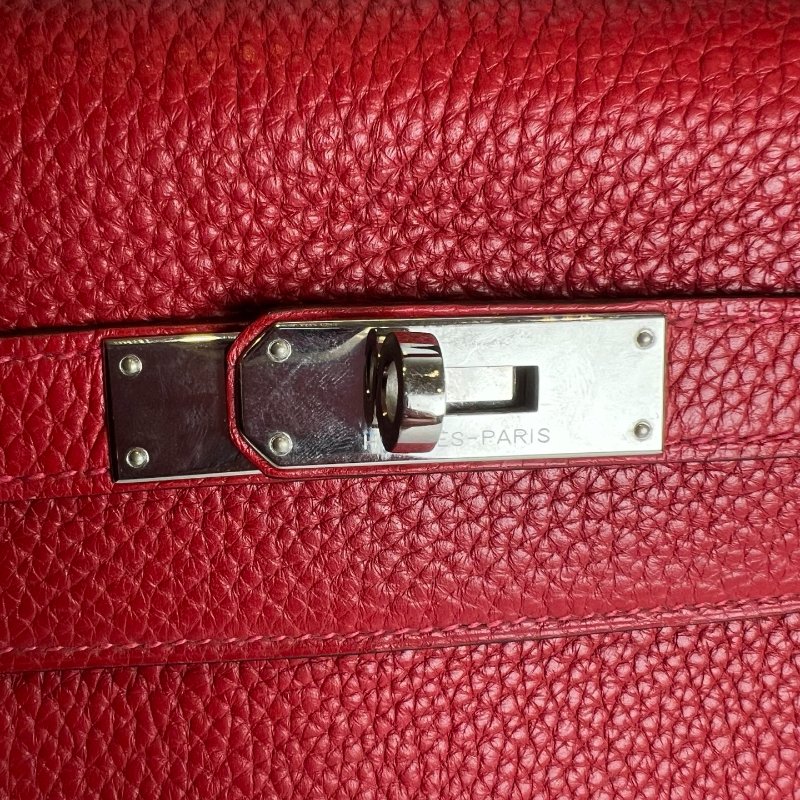 HERMES □Q刻 紅銀扣KELLY32 包-8