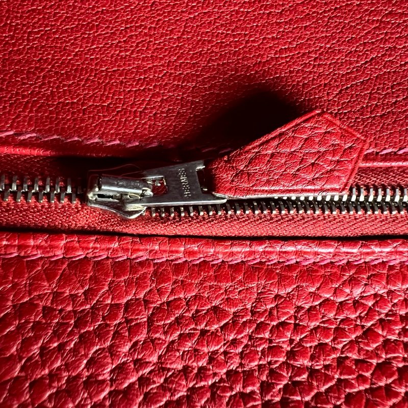 HERMES □Q刻 紅銀扣KELLY32 包-10