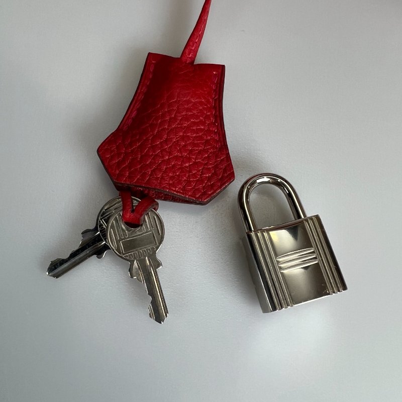HERMES □Q刻 紅銀扣KELLY32 包-13