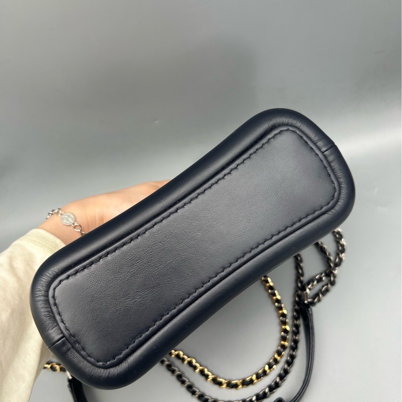 Chanel香奈兒流浪包 小號26開 玫紅拼黑毛呢拼皮 20×15cm-2