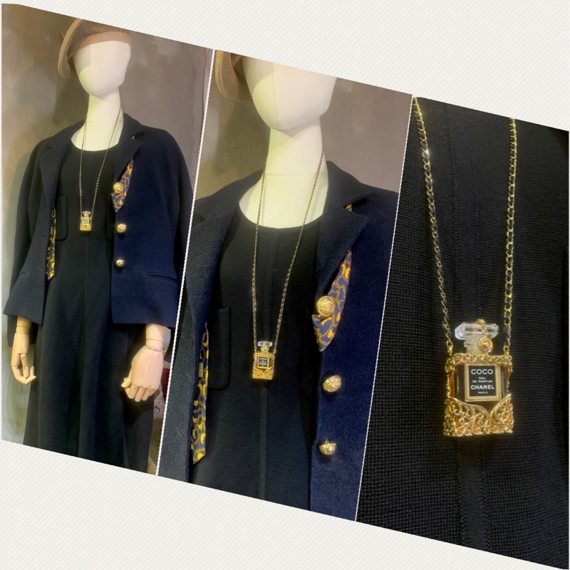 香奈兒中古香水頸鏈 Chanel Vintage N19 Perfume Bottle Necklace （Full set)-5