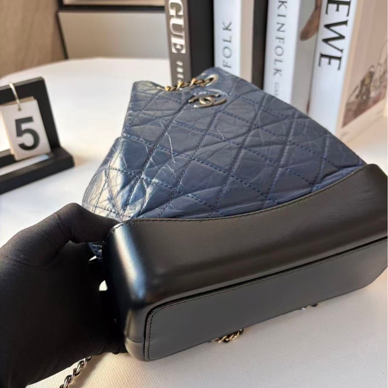 Chanel 香奈兒 雙肩包藍色 25開-5