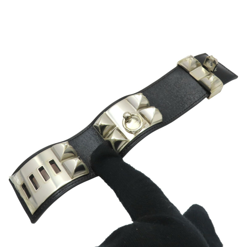 黑色 Box牛皮 Colier de Chien 手環 □R刻 銀扣【HERMES 愛馬仕】 H068440CK89T2-4