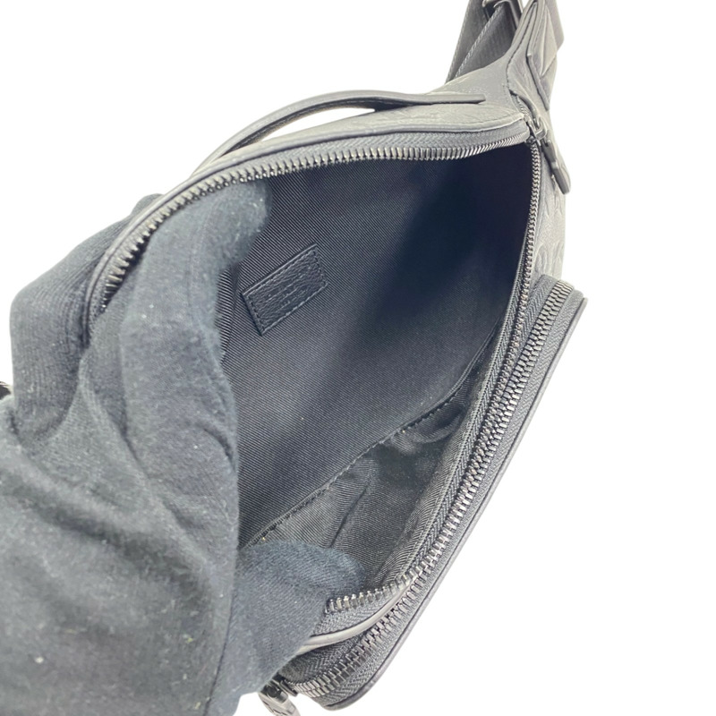 黑色 原花壓紋 牛皮 Rush Bumbag 腰包【LOUIS VUITTON LV 路易威登】 M47058-2