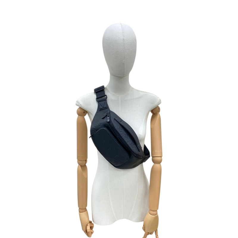 黑色 原花壓紋 牛皮 Rush Bumbag 腰包【LOUIS VUITTON LV 路易威登】 M47058-7