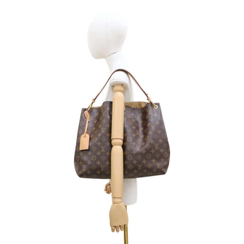 棕色 原花帆布 Graceful MM 肩背包【LOUIS VUITTON LV 路易威登】 M43704-9