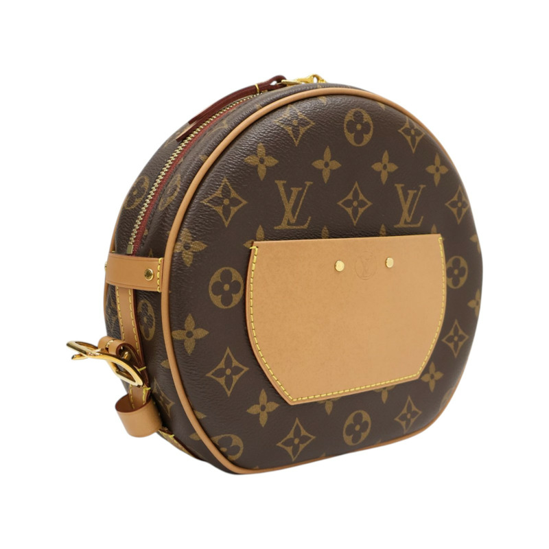 棕色 原花帆布 Boite Chapeau Souple MM 肩背包【LOUIS VUITTON LV 路易威登】 M52294-1