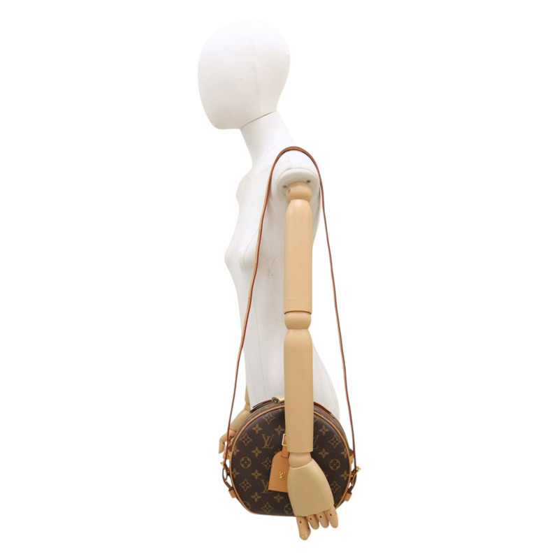 棕色 原花帆布 Boite Chapeau Souple MM 肩背包【LOUIS VUITTON LV 路易威登】 M52294-7
