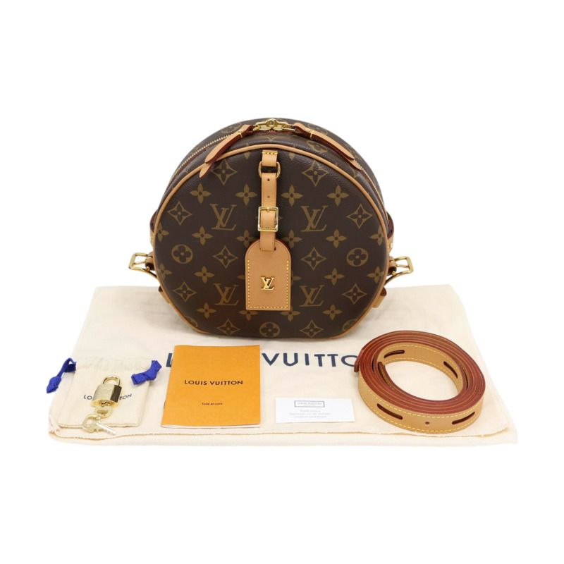 棕色 原花帆布 Boite Chapeau Souple MM 肩背包【LOUIS VUITTON LV 路易威登】 M52294-8