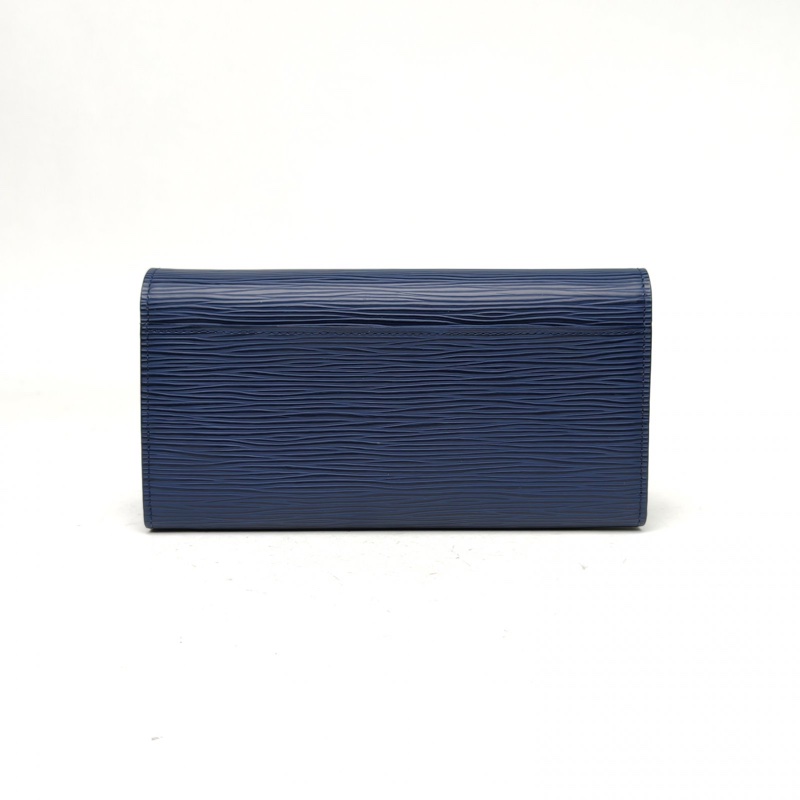 LOUIS VUITTON 藍色EPI水波紋牛皮2014Sarah豆子錢夾-2