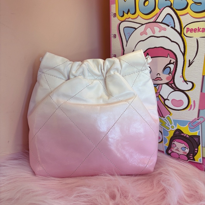 CHANEL/香奈兒 22bag mini 粉色漸變 24s 手提包 肩帶可拆-4