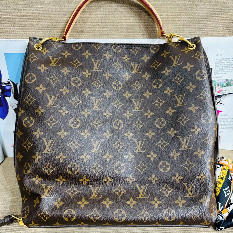 ✨售 二手真品  Louis Vuitton LV M40781 Metis hobo 經典花紋時尚兩用購物包(附背帶)-1