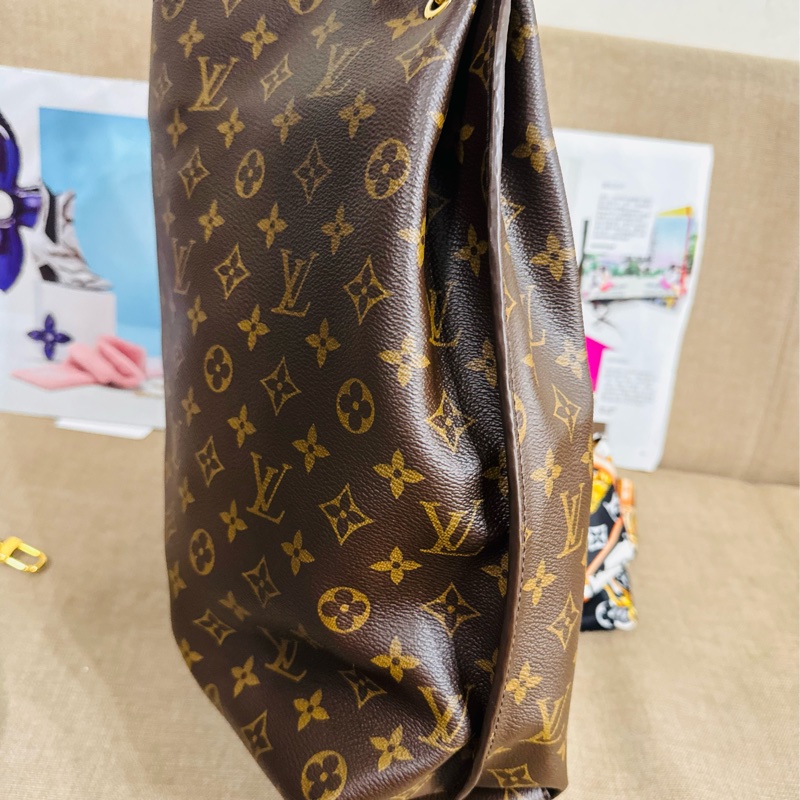 ✨售 二手真品  Louis Vuitton LV M40781 Metis hobo 經典花紋時尚兩用購物包(附背帶)-5