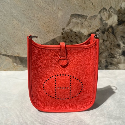 Hermes 蜜桃紅Mini Evelyne 16cm
